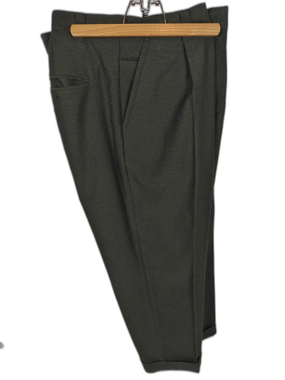 Silversilk Men's Olive Green Dress Pants Size 42x34 100% Rayon Cuffed Slacks